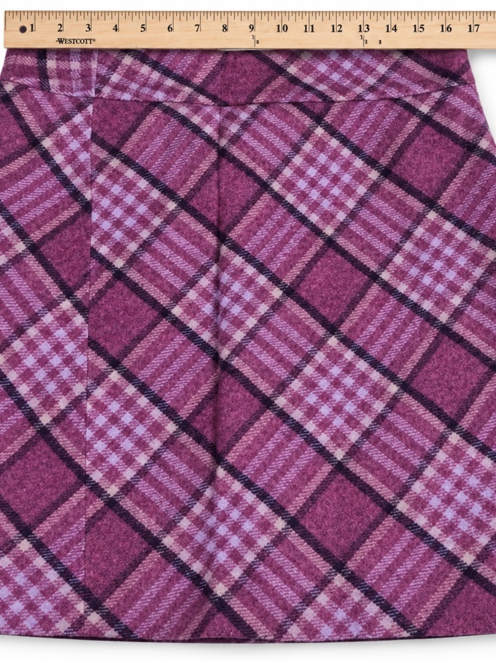 Talbots Purple Plaid A-Line Skirt - Picture 3 of 4